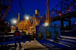 Pouring the Eastern Base for the Tower at Pier Four. #1