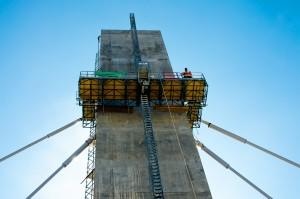 Jim, Ironworker on scaffolding machine.
