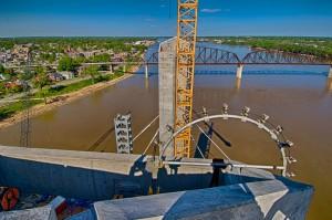 Atop Tower 5 West looking east toward Big Four Bridge.