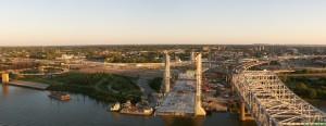 Panorama of the Kentucky Approach to the Downtown Span and Spaghetti Junction.
